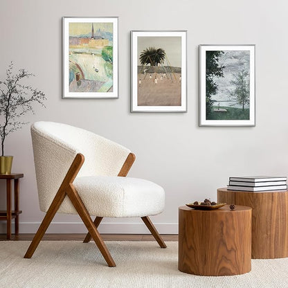 Golden State Art, Gallery Wall Frame Set of 6 - Silver 13x19 Aluminum Photo Frames with Mat for 11x17 Pictures - 13 x 19 inch Metal Frame with Real Glass Cover - Elegant Home or Office Decor