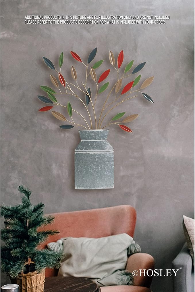 Hosley Metal Dimensional Wall Art Vase- 24" High. Ideal Gift for Weddings, Special Occasion, Home Decor, Party, Spa, Votive/LED Gardens, Home Office O9