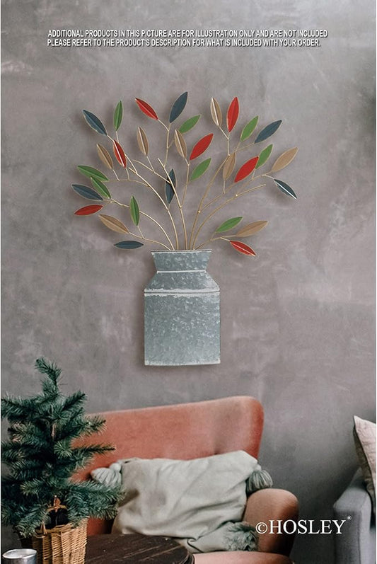 Hosley Metal Dimensional Wall Art Vase- 24" High. Ideal Gift for Weddings, Special Occasion, Home Decor, Party, Spa, Votive/LED Gardens, Home Office O9