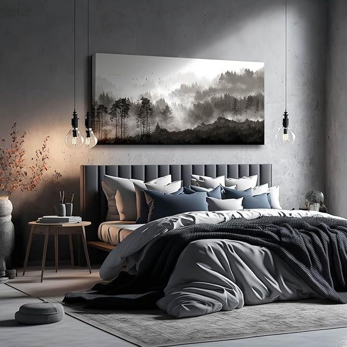 YJYart Large Artwork for Living Room Wall Canvas Art Mountains Nature Painting Artwork for Bedroom Kitchen Dining Room Modern Home Decoration 30"x 60"
