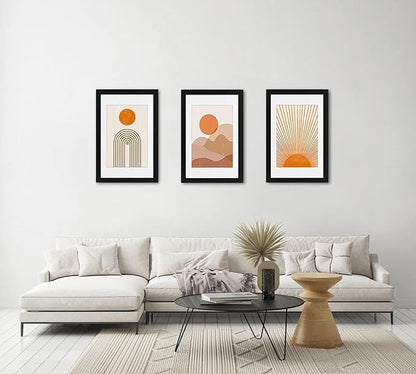 ELSKER&HOME 16x24 Poster Frame 3 Pack, Black Picture Frame Display Poster 12 x 18 with Mat or 16 x 24 Without Mat, Horizontal and Vertical Wall Mounting