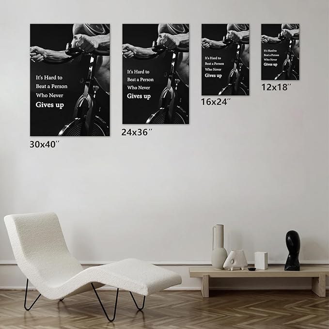 Jumong Motivational Quotes-Never Gives up-Inspirational Office Wall Art, Sport Encouraging Canvas Posters for Office, Living Room Decor, Gallery-Wrapped Canvas Art Set Framed Ready to Hang
