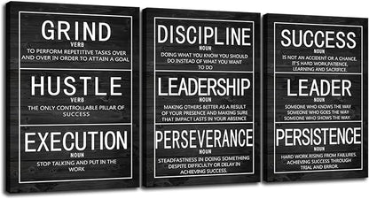 WYJZDZQ8 Inspirational Canvas Wall Art Motivational Poster 3 Pieces Prints Artwork for Living Room Modern Home Decor Inspiring Painting Pictures Stretched and Framed Ready to Hang [60''Wx 28''H]