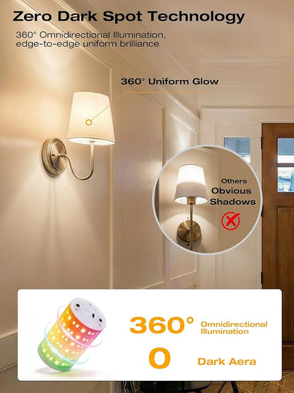 CLOUDY BAY Battery 10000mAh Operated Wall Sconces,Up to 100 Hours with Rechargeable RGB Dimmable Magnetic Bulb,Cordless Wall Lighting Fixtures with Remote for Bedroom,Brushed Nickel,2 Pack-12inch