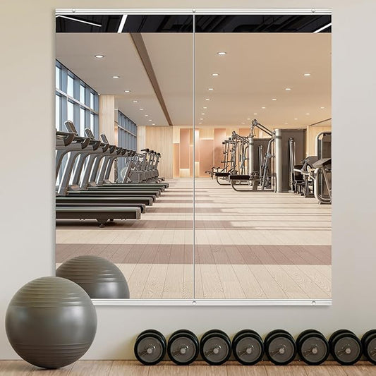 Home Gym Mirror,2 Pack Large 55.9x23.6 Inch Frameless Tempered Glass Wall Mirror, Full Body Workout and Decorative Mirrors for Home Gym, Yoga, Dance Studio, Garage, Exercise Room