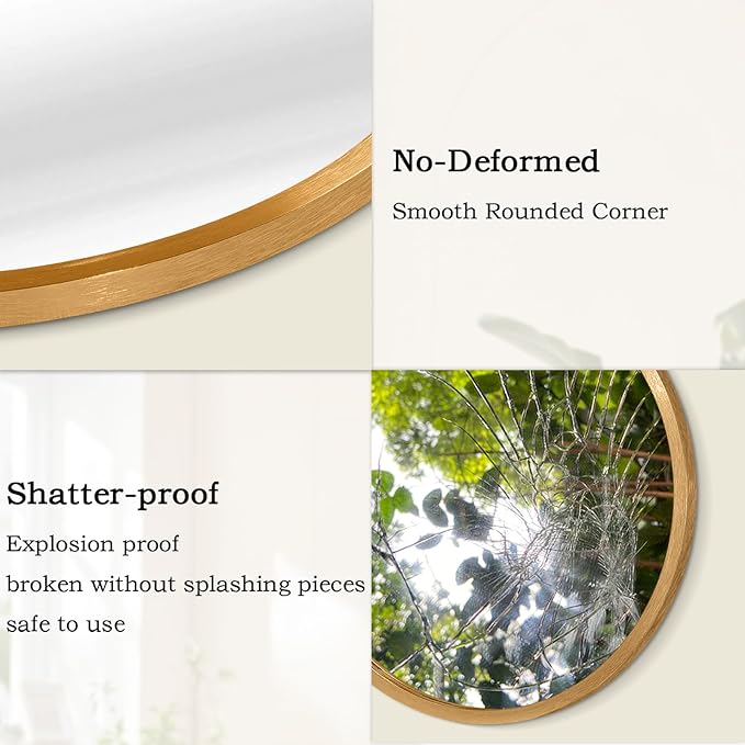 AOAOPQ Small Matte Frame Circle Mirror for Wall Round Mirror for Bathroom Entryway Living Room Hallway Bedroom Gold Mirror Entryway Vanity