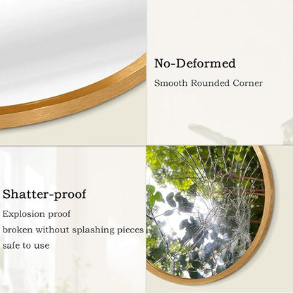 AOAOPQ Small Matte Frame Circle Mirror for Wall Round Mirror for Bathroom Entryway Living Room Hallway Bedroom Gold Mirror Entryway Vanity