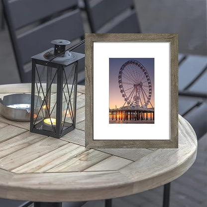 BESCRCL 8x10 Picture Frame Grey Set of 6, Display Pictures 5x7 with Mat or 8x10 Without Mat for Wall Mounting or TableTop