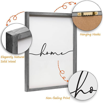 Heiple Set of 3 Framed Farmhouse Home Sweet Home Sign Above Bed Wall Decor for Bedroom Decor Wall Art Wood Signs