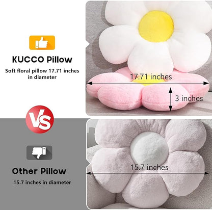 17.7 Inch Sage Green Flower Pillow – Daisy Shaped Cute Decorative Throw Pillow, Soft Floral Seating Cushion Floor Pillows for Sofa, Bed, Chair & Room Home Decorative Pillows Gifts