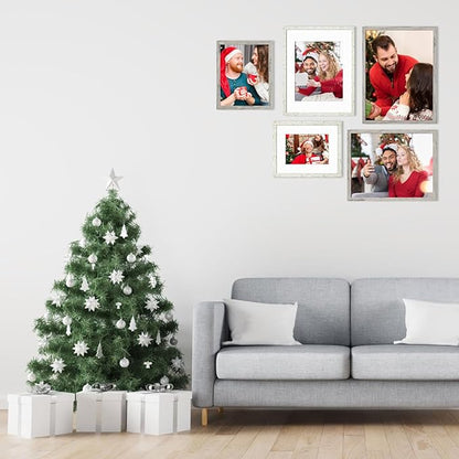 8x10 Picture Frame Set for Wall Collage - 6 pcs Rustic Gray Farmhouse Photo Frames for Hanging Wall or Tabletop Decor