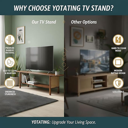 TV Stand for 65 inch TVs, Large Media TV Console with Storage Shelf, Modern Entertainment Center TV Stands for Living Room, Bedroom, 55" TV Table, Walnut