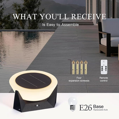 11.02" Corner Floor Lamp, IP54 Waterproof Floor Lamp Modern, 3000K Outdoor Light Lamps, Modern Solar Patio Lights Outdoor Free Standing, Smart Patio Lantern, Solar Powered Porch Lantern for Yard