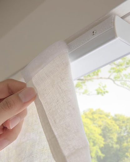 CHICOLOGY Cordless Roman Shade for Windows, Light Filtering Semi-Sheer Linen Look Fabric Window Treatment, Day Privacy 6/10, Inside/Outside Mount, True to Size Headrail, 36" W x 64" H, Pacific White