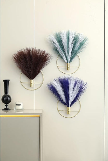 Pretty Jolly Boho Wall Decor Pampas, Wall-Mounted Metal Wall Art, Hanging Artificial Plant, Wall Decor for Living Room, Bedroom, Bathroom, Office, Dorm, Modern wall Decor|2 Pack