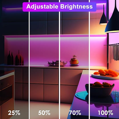 maylit Smart Under Cabinet Lights Plug in, 3 Pcs 12 Inch Ultra Thin Under Cabinet Lighting, Multicolor Under Counter Lights for Kitchen, Dimmable Mood Light for Cabinet, Counter, Workbench