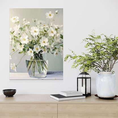 daktenn Floral Canvas Wall Art Bathroom Wall Art Pictures Wall Decor Home Decor Wall Decor for Bedroom Livingroom 24x32 Inches