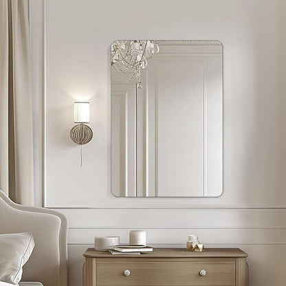 USHOWER Frameless Bathroom Mirror for Over Sink, 22x30 Inch Rectangle Wall Vanity Mirror for Bathroom, Bedroom, Entryway, Polished Edge, Tempered Glass