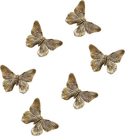 GUSFREUD 3D Butterfly Wall Decor Set – Resin Wall Decorations for Living Room, Bedroom, Garden, Yard, Outdoor and Gallery Walls - Antique Copper - Set of 6