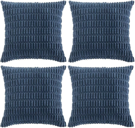 Fancy Homi 4 Packs Decorative Throw Pillow Covers for Living Room Couch Bed, Modern Farmhouse Boho Home Décor Accent Cushion Case, 26" x 26", Dusty Blue