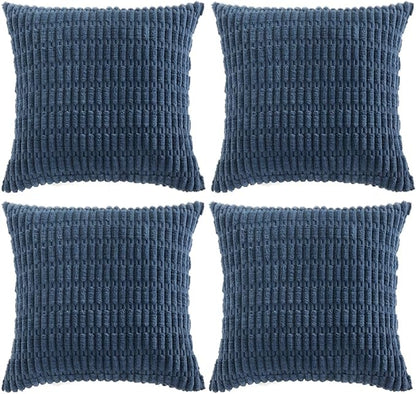 Fancy Homi 4 Packs Decorative Throw Pillow Covers for Living Room Couch Bed, Modern Farmhouse Boho Home Décor Accent Cushion Case, 24" x 24", Dusty Blue