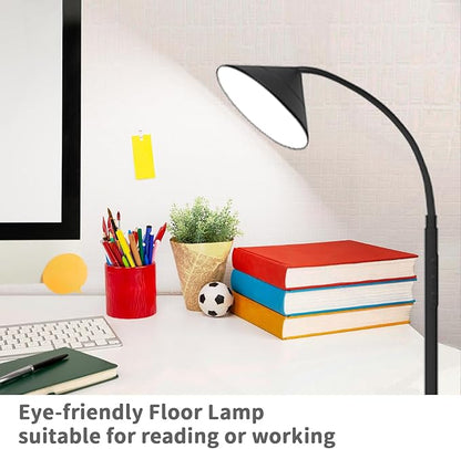 mukuxin 76" LED Floor Lamp, 18W/1800LM Super Bright Reading Standing Lamp,Stepless Dimmable&Adjustable Color Temperature 2700K-6500K w/Remote& Touch Control Lamps for Living Room Bedroom Office Black