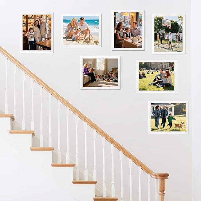 12x16 Picture Frame, 12 x 16 White Frame with HD Plexiglass, Display Pictures 8.5x11 with Mat or 12x16 Without, Wall Hanging Photo Frame Poster Frames for Home Office Gallery Decor, 2 Pack