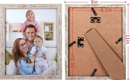 Giftgarden 8x10 Picture Frame Distressed Beige White Set of 12, Multi Rustic Wood Grain 8 by 10 Photo Frames Bulk for Wall or Tabletop Display