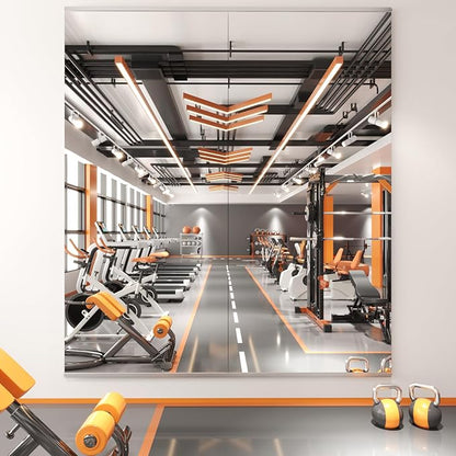 Peegel Home Gym Mirror - 72''x32''(2PCS) Large Frameless Tempered Glass Workout Mirrors for Home Gym Wall,Yoga,Garage,Dance