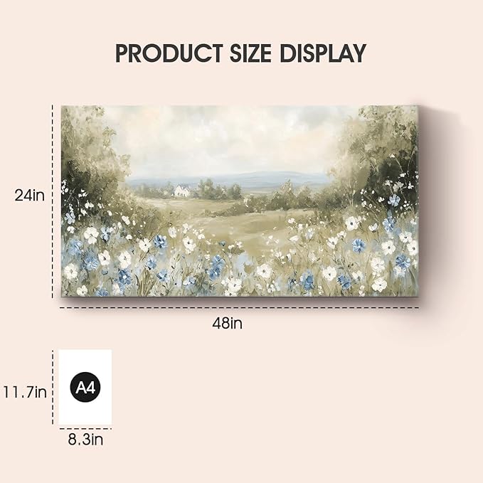 Iallbin Abstract Canvas Wall Art, Large Wall Art for Living Room, for Wall Modern Paintings Wall Decor Living Room (Abstract, Beige, 48L x 24W)