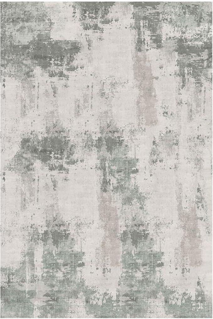Rugxara 6x9 Washable Area Rug for Living Room, Modern Abstract Large Boho Rugs for Office, Dining Room, Kids Room, Farmhouse, Durable Low Pile Non Slip Carpet for High Traffic Areas,Grey Green