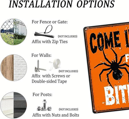 Come In For A Bite Halloween Metal Tin Sign Vintage Wall Decor for Halloween Party Farmhouse Kitchen Living Room Entryway Decorative Signs Metal Poster 8x12 Inch