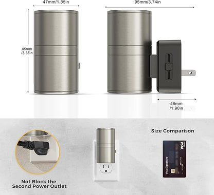 L LOHAS LED Night Light, Dimmable Night Lights Plug into Wall, Metal-Shade Nightlight for Adults, Automatic Nightlights, Light Sensor,Soft White 3000K, Nightlight Plug in for Hallway Bedroom [2 Pack]