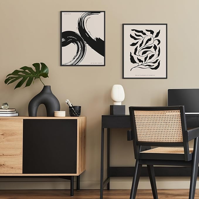 Habseligkeit Brown Abstract Posters for Room Aesthetic, Minimalist Matisse Wall Art Prints, Retro Room Decor Aesthetic Vintage Prints for Wall Decor Unframed, 8x10in, Set of 6