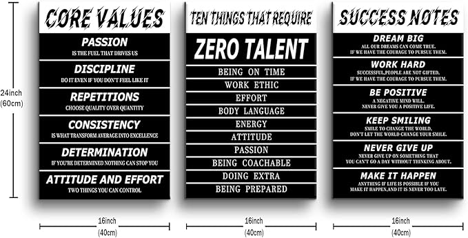 Inspirational Canvas Wall Art Success Entrepreneurs Quotes Picture Painting Motivational Signs Posters Print for Office Home Bedroom Teens Room Gym Decoration Stretched and Framed [48''W x 24''H]
