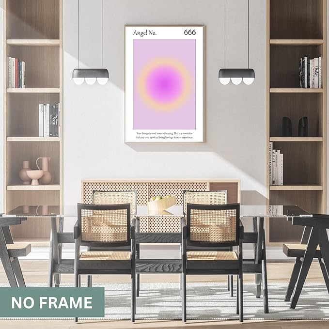 Gradient Aura Angel Numbers Poster Sets for Room Aesthetic Inspirational Quotes Wall Art Paintings Abstract Minimalist Room Wall Decor - 11x17in LAMINATED - No Frame (444, 555, 666 - Angel Numbers)