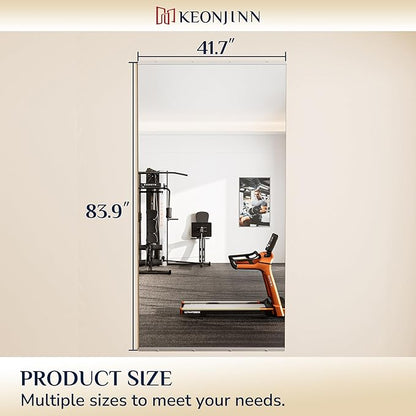 Keonjinn Home Gym Mirror, 84" x 42"-1PCS Workout Mirrors for Home Gym, Frameless Tempered Glass, Full Body Wall Mirrors for Fitness Exercise, Yoga Room, Dance Studio, Garage