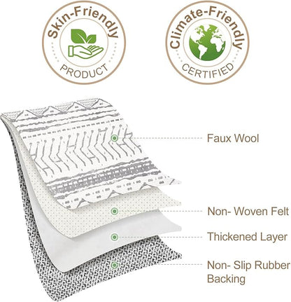 Nakagishi Area Rugs 8x10 Living Room: Washable Boho Large Neutral Soft Farmhouse Rug Stain Resistant Modern Geometric Non Slip Indoor Floor Carpet for Bedroom Nursery Kids Playroom Office- Gray White