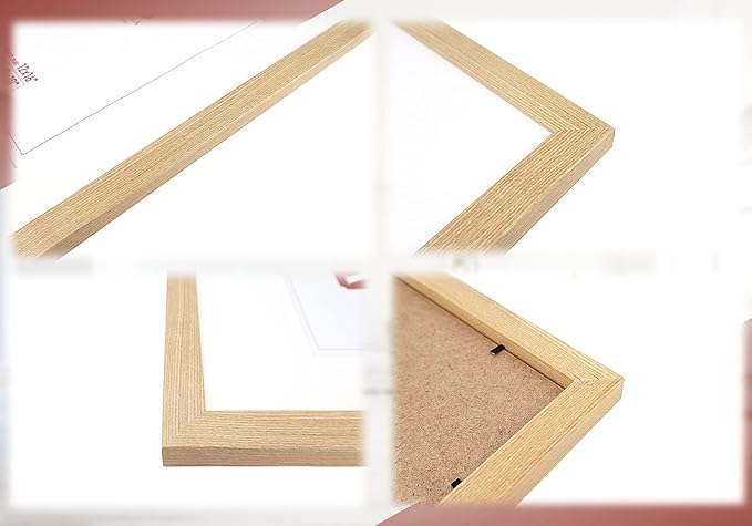 VELISTA 8 Piece Large Rectangle Gallery Wall Frame Set - Rustic Photo Frame Set with Mat 5x7/8x10 - Picture Frame Set for Wall Collage made of Composite Wood – Farmhouse Assorted Picture Frames(Oak)