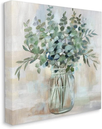 Stupell Industries Soothing Eucalyptus Herb Arrangement, Designed By Nan, 17 x 17, Canvas Wall Art