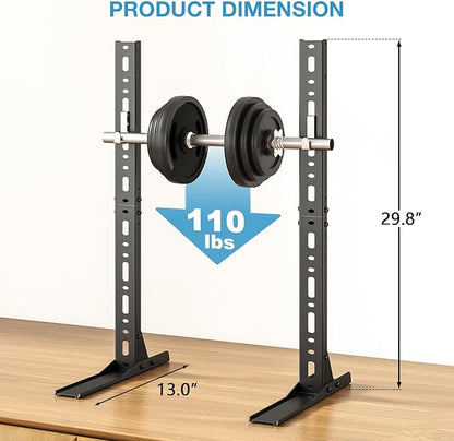YOMT Universal Table Top TV Stand for 20-75 Inch Flat Curved TVs, Height Adjustable TV Legs with Cable Management, Great Load-Bearing Replacement TV Base Holds up to 110lbs, Max VESA 800x600mm, Black
