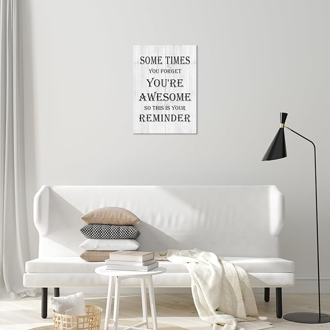 Motivational Wall Decor Print, You Are Awesome Motivational Wall Decor, Inspirational Canvas Wall Art for Livingroom, Wooden Framed Inspirational Poster for Office, Dormitory, Meeting Room