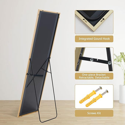 Simple Deluxe Full Length Mirror, 64"×21" Large Floor Mirrors, for Wall Door Bedroom Bathroom Living Room (Gold)