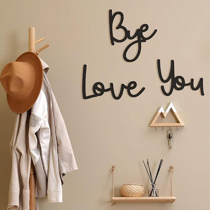 Dripykiaa Wall Decor 31.5" Love You Bye Sign Hanging Hallway Decoration Express Love and Warm for Your Family Lover Wife Husband Hallway Entryway Door Wall Art Boho Decor