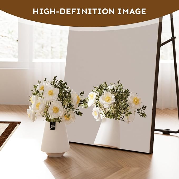 Kosmonia 58x18 Frameless Full Length Silver Coating Mirror w/Distortion Free, HD Reflection &Anti Desilvering, Tempered Glass, Easy Setup w/Stand, Wall/Standing