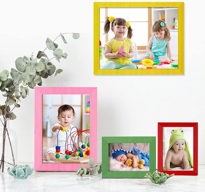 Namalu 12 Pcs Picture Frames Collage Colorful Wall Decor Wood Photo Frames Gallery Wall Pictures Frame Collage Set Art Frames for Kids Art Artwork Wall Tabletop Display, 3 Size