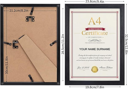 Giftgarden A4 Picture Frame Black Set of 12, Multi 8.3x11.7 Inches Photo Frames Bulk for Wall or Tabletop Display