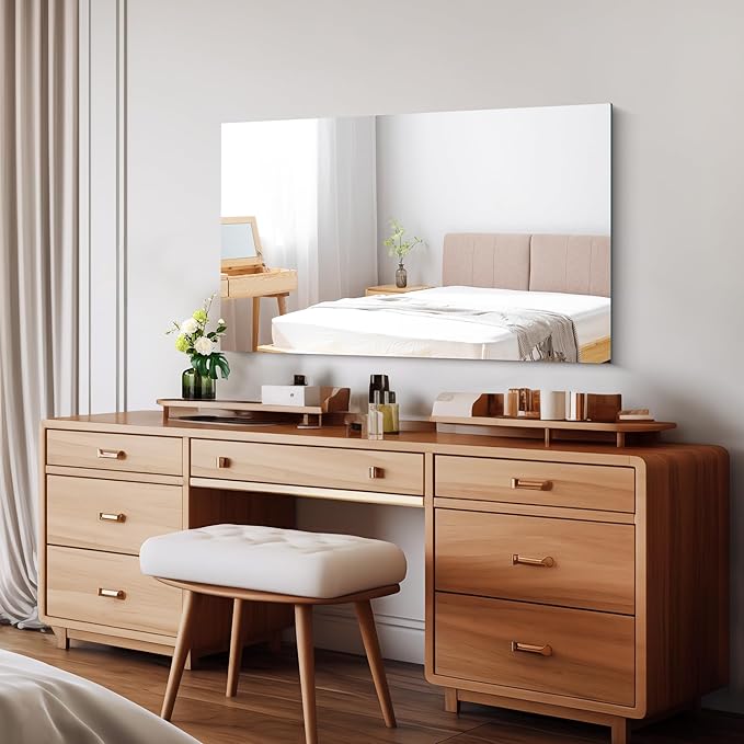 CILIBER Frameless Mirror, 24x40 Mirrors for Wall, Rectangle Bathroom Mirror for Over Sink, Frameless Vanity Mirror with Polished Edge, 3mm Tempered Glass, Hangs Horizontally or Vertically