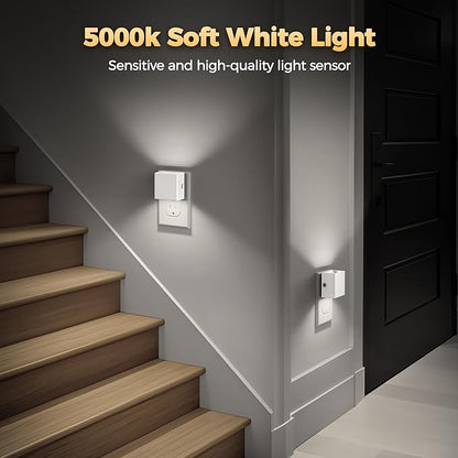 DORESshop LED Night Lights Plug into Wall [2 Pack], Plug in Nightlight, 3 Level Brightness Adjustable Night Light, Dusk to Dawn Sensor, Nightlights for Adults, Bedroom, Bathroom, Hallway, Daylight