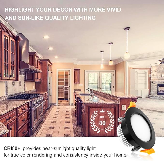 2 Inch LED Recessed Lighting, Dimmable Downlight 3W(35W Halogen Equivalent), CRI80, 2700K Ultra Warm White Ceiling Light with LED Driver(4 Pack)